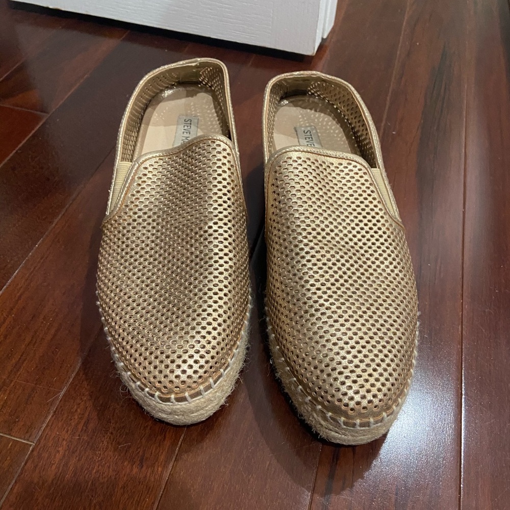 Steve Madden gold espadrilles